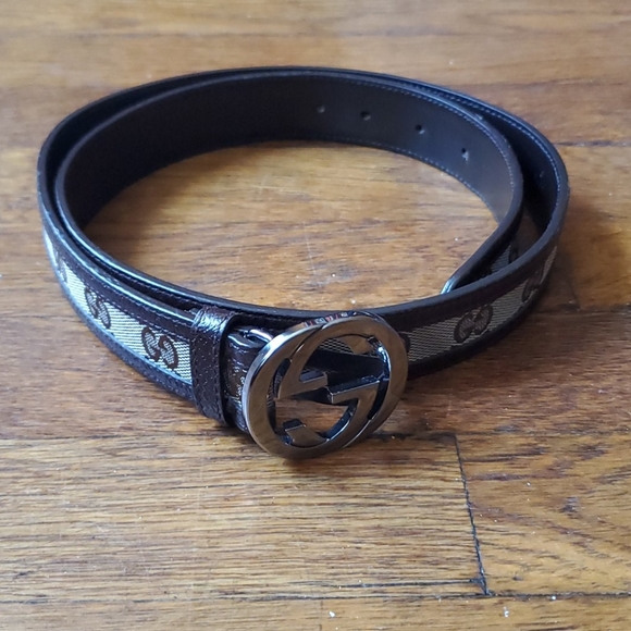 Gucci Monogram Interlocking G Belt in Dark Brown